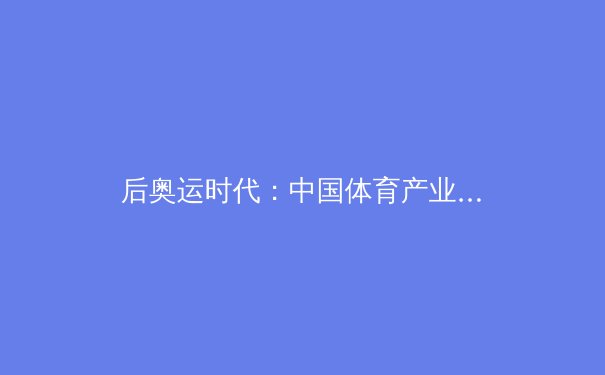 后奥运时代：中国体育产业的转型阵痛与数字革命 - 3